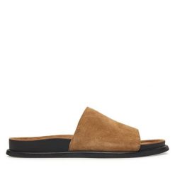 Klapki Vagabond Shoemakers. Brązowe klapki damskie Vagabond Shoemakers, bez wzorów, bez obcasa. Za 409.99 zł.