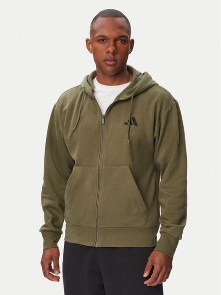 Adidas Bluza Feelcozy IA6042 Khaki Regular Fit. Brązowe bluzy męskie Adidas, m, bez wzorów, z bawełny, bez kaptura. Za 189.99 zł.