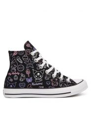 Converse Trampki Chuck Taylor All Star Hi X My Melody Kuromi A24938C Czarny. Czarne trampki i tenisówki dziewczęce Converse, bez wzorów, z materiału, bez zapięcia. Za 399.99 zł.