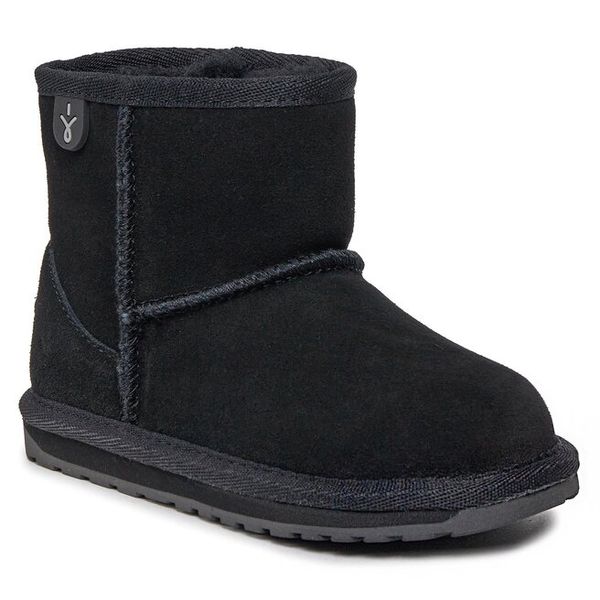Śniegowce EMU Australia. Czarne buty zimowe chłopięce Emu Australia, bez wzorów, bez zapięcia. Za 239.99 zł.