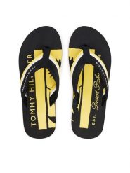 Tommy Hilfiger Japonki Patch Hilfiger Beach Sandal FM0FM05903 Czarny. Czarne klapki męskie Tommy Hilfiger, z materiału. Za 169.99 zł.