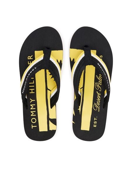 Tommy Hilfiger Japonki Patch Hilfiger Beach Sandal FM0FM05903 Czarny. Czarne klapki męskie Tommy Hilfiger, z materiału. Za 169.99 zł.