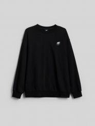 4F Bluza dresowa loose bez kaptura męska - czarna XXL. Czarne bluzy męskie 4f, m, bez wzorów, z dresówki, bez kaptura. Za 159.99 zł.