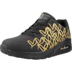 Buty do chodzenia damskie Skechers 177975BKGD. Czarne obuwie sportowe damskie Skechers, bez wzorów, z materiału, trekkingowe, Skechers Sport. Za 467.00 zł.