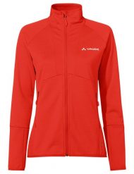 Kurtki damskie Monviso Fleece FZ Jacket II. Czerwone kurtki damskie Vaude, bez wzorów, z hardshellu, bez kaptura. Za 458.40 zł.