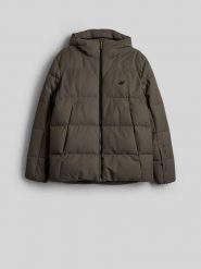 4F Kurtka zimowa membrana 5000 męska - khaki L. Brązowe kurtki męskie 4f, na zimę, l, bez wzorów, klasyczne, bez kaptura. Za 499.99 zł.