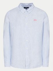 La Martina Koszula YMC031 TL132 Niebieski Regular Fit. Niebieskie koszule męskie La Martina, m, bez wzorów, ze lnu, bez kołnierzyka, bez ramiączek. Za 379.99 zł.