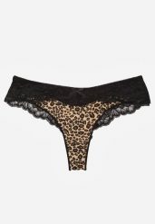Panterkowe Majtki Stringi Ozdobione Koronką Phisoris. Stringi damskie Renee, l, bez wzorów, z koronki. Za 12.99 zł.