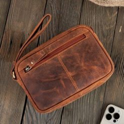 Paolo Peruzzi Saszetka męska skórzana do ręki vintage T-56-LBR. Saszetki męskie Paolo Peruzzi, vintage. Za 168.93 zł.