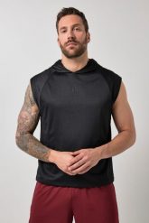 Męska Bluza z kapturem fitness Belly Fit siateczka kaptur szybkoschnąca. Czarne bluzy męskie JAY-PI, m, bez wzorów, z elastanu, z kapturem. Za 239.99 zł.