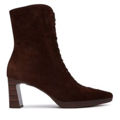 Botki Hispanitas. Brązowe botki damskie Hispanitas, bez obcasa, na słupku, bez zapięcia. Za 859.99 zł.