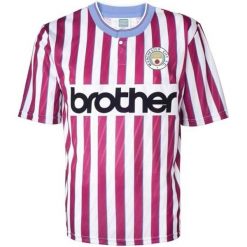 Koszulka Retro Manchester City Away 1988/89, 100% Poliester. Brązowe koszulki sportowe męskie MANCHESTER CITY, bez wzorów, z poliesteru, bez kołnierzyka, bez ramiączek, do piłki nożnej. Za 252.99 zł.
