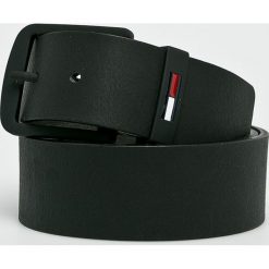 Tommy Jeans - Pasek skórzany. Czarne paski damskie Tommy Jeans, w paski, z jeansu. Za 199.90 zł.