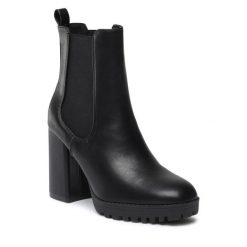Botki Jenny Fairy. Czarne botki damskie Jenny Fairy, bez obcasa, na słupku, bez zapięcia. Za 179.99 zł.