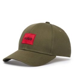 Czapka z daszkiem HUGO. Zielone czapki i kapelusze męskie Hugo, bez wzorów. Za 199.99 zł.