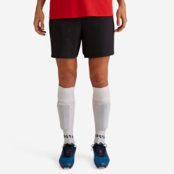 Spodenki do piłki nożnej damskie Kipsta Viralto. Czarne szorty sportowe damskie KIPSTA, l, bez wzorów, z elastanu, sportowe, do piłki nożnej. Za 39.99 zł.