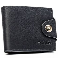 Czarny portfel męski ze skóry ekologicznej zapinany na magnes - 4U Cavaldi. Czarne portfele męskie 4U Cavaldi, bez wzorów, ze skóry ekologicznej. Za 19.99 zł.