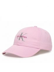 Calvin Klein Czapka z daszkiem Monologo Embroidery Baseball Hat LV04K5026G Różowy. Czerwone czapki i kapelusze damskie Calvin Klein, bez wzorów, z bawełny. Za 169.99 zł.