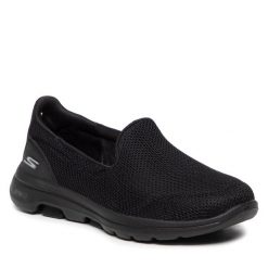 Półbuty Skechers. Czarne półbuty damskie Skechers, bez wzorów, bez obcasa, na płaskiej podeszwie, bez zapięcia. Za 219.99 zł.