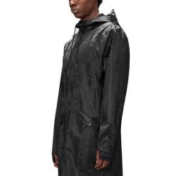 Kurtka RAINS LONG JACKET W3 Czarny. Czarne kurtki męskie Rains, m, bez wzorów, z syntetyku, bez kaptura. Za 446.64 zł.