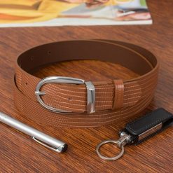 Pasek skórzany BELTIMORE r.110-125 cm D90 brązowy. Brązowe paski damskie bez wzorów. Za 41.99 zł.