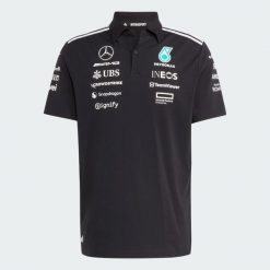 KOSZULKA MERCEDES - AMG PETRONAS FORMULA ONE TEAM POLO. Białe koszulki polo męskie Adidas, s, bez wzorów, z bawełny, klasyczne, bez ramiączek. Za 439.00 zł.