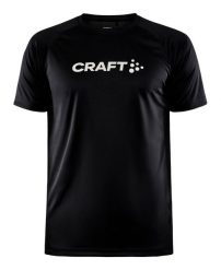 Koszulka Craft Core Essence Logo. Czarne koszulki sportowe męskie Craft, m, bez wzorów, z materiału, bez kołnierzyka, bez ramiączek, na fitness i siłownię. Za 134.30 zł.