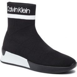 Sneakersy CALVIN KLEIN - Quan Stretch Knit E4450 Black/White. Czarne półbuty damskie Calvin Klein, bez wzorów, z materiału, bez obcasa, na koturnie, bez zapięcia. W wyprzedaży za 399.00 zł.