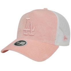 Czapka z daszkiem damska Wmns LA Dodgers Velour Trucker Cap. Czerwone czapki i kapelusze damskie New Era, bez wzorów, z poliesteru, sportowe. Za 149.99 zł.