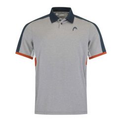 Koszulka sportowa męska Head Polo Tech. Szare koszulki polo męskie Head, l, bez wzorów, z materiału, sportowe, bez ramiączek. Za 335.60 zł.