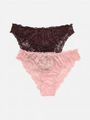 Majtki typu figi 2 pack - ciemnobrązowy. Brązowe figi damskie Reserved, l, bez wzorów. Za 49.99 zł.