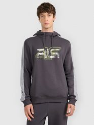 4F Bluza dresowa nierozpinana z kapturem męska 4F x Robert Lewandowski - szary L. Szare bluzy męskie 4f, l, bez wzorów, z dresówki, z kapturem. Za 199.99 zł.