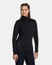 Bluza techniczna damska Kilpi MONTALE-W. Czarne bluzy sportowe damskie Kilpi, bez wzorów, z materiału, bez kaptura, trekkingowe. Za 165.00 zł.