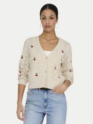 ONLY Kardigan Birtie 15363087 Beżowy Regular Fit. Brązowe swetry damskie Only, l, bez wzorów, z syntetyku, bez kołnierzyka, bez ramiączek, bez kaptura. Za 189.99 zł.