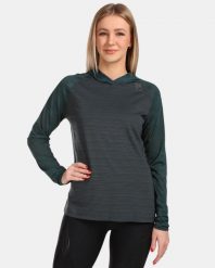 Bluza damska z kapturem Kilpi Aileen. Zielone bluzy damskie Kilpi, s, bez wzorów, z materiału, z kapturem, do biegania. Za 179.35 zł.