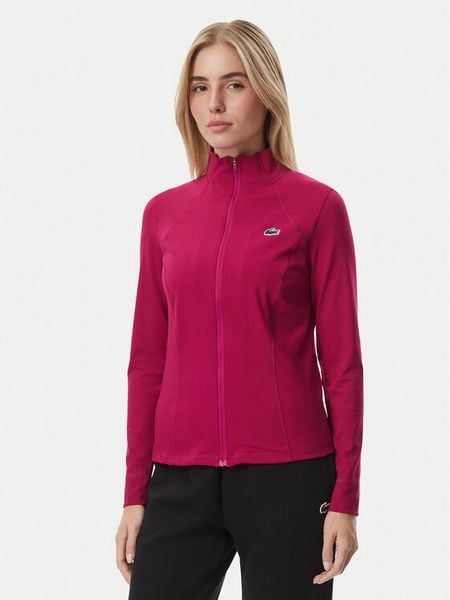 Lacoste Bluza techniczna SF0145 Czerwony Slim Fit. Czerwone bluzy damskie Lacoste, bez wzorów, bez kaptura. Za 374.99 zł.