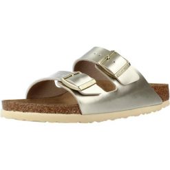 Dziecięce sandały Birkenstock Arizona Birko-Flor beżowe wąskie 1014841. Brązowe sandały dziewczęce Birkenstock, z materiału, bez zapięcia. Za 189.00 zł.