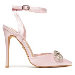 Szpilki DeeZee. Czerwone sandały damskie DeeZee, bez wzorów, bez obcasa, bez zapięcia. Za 139.99 zł.