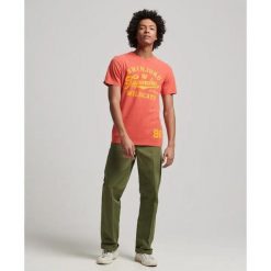 Ekologiczny T-shirt Superdry Vintage Home Run. Czerwone t-shirty męskie Superdry., m, bez wzorów, z bawełny, casualowe, bez kołnierzyka. Za 228.60 zł.