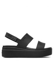 Crocs Sandały Brooklyn Low Wedge W 206453 Czarny. Czarne sandały damskie Crocs, bez wzorów, z tworzywa sztucznego, bez obcasa, na koturnie, bez zapięcia. Za 239.99 zł.