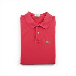 Second life - Krótki polo męskie z krótkim rękawem - Stan dobry. Czerwone koszulki sportowe męskie Lacoste, m, bez wzorów, bez kołnierzyka, bez ramiączek, tenisowe. Za 126.86 zł.