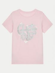 Guess T-Shirt K5RI02 K6YW4 Różowy Regular Fit. Czerwone t-shirty i topy dla dziewczynek Guess, z aplikacjami, z bawełny, bez ramiączek. Za 59.99 zł.