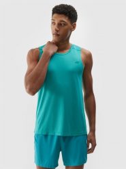 Чоловіча швидковисихаюча майка tank top для бігу - м'ята. T-shirty męskie 4f, l, bez wzorów, bez kołnierzyka. W wyprzedaży za 499.90 zł.
