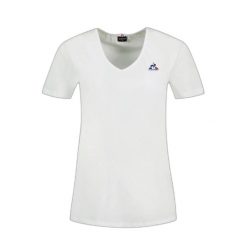 Damska koszulka z dekoltem w szpic Le Coq Sportif Essentiel N°1. Białe koszulki sportowe damskie le coq sportif, l, bez wzorów, z materiału, eleganckie, bez kołnierzyka. Za 129.75 zł.