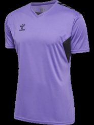 Hummel T-shirt hmlAUTHENTIC PL JERSEY S/S z poliestru. Fioletowe t-shirty męskie Hummel, m, bez wzorów, z jersey, klasyczne, bez kołnierzyka. Za 124.42 zł.