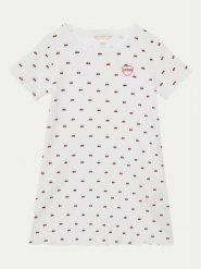 Guess Sukienka codzienna K5GK02 KCSQ4 Biały Regular Fit. Białe sukienki dla dziewczynek Guess, z aplikacjami, z bawełny, bez ramiączek. Za 119.99 zł.