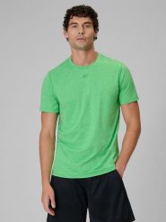 4F Koszulka treningowa szybkoschnąca męska - zielona XL. Zielone t-shirty męskie 4f, m, bez wzorów, z materiału, klasyczne, bez kołnierzyka. Za 99.99 zł.