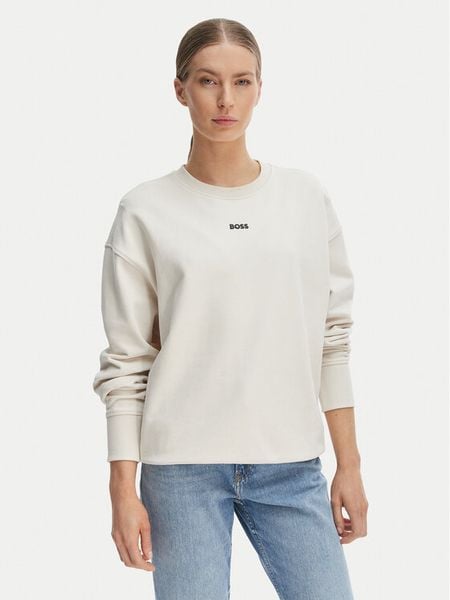 BOSS Bluza C_Eteia_5 50534821 Beżowy Oversize. Brązowe bluzy damskie Boss, l, bez wzorów, z bawełny, bez kaptura. Za 277.99 zł.