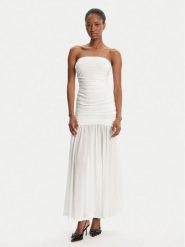 Bardot Sukienka wieczorowa Solana Mesh 59875DB2 Biały Slim Fit. Białe sukienki damskie Bardot, bez wzorów, z meshu, wizytowe, bez kołnierzyka, bez ramiączek. Za 409.99 zł.