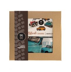Trabant — paczka (Zawartość paczki: koszulka, torba, kubek, słodycze; Rozmiar koszulki / bluzy: M (damska); Kolor koszulki / bluzy: czarny; Rodzaj nad. Czarne bluzy damskie nikiniki, m, bez wzorów, z bawełny, bez kołnierzyka. Za 179.00 zł.